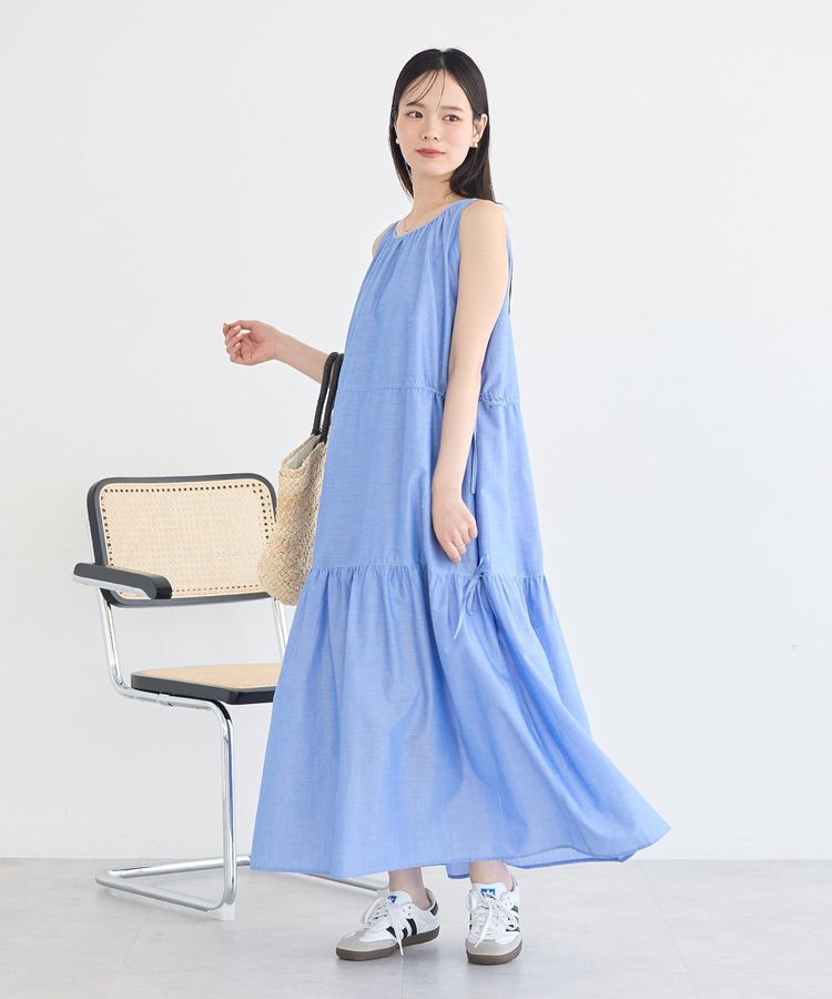 earth music&ecology「ギャザーノースリーブワンピース」|ワンピース|