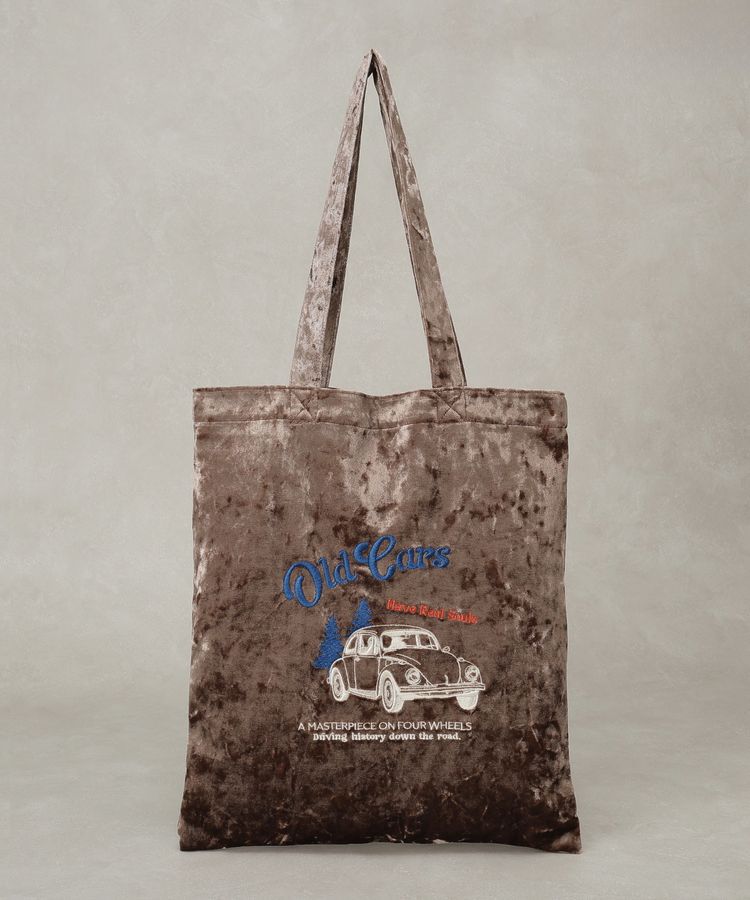 earth music&ecology「クラッシュベロアトートバッグ」|トートバッグ|Gray Beige