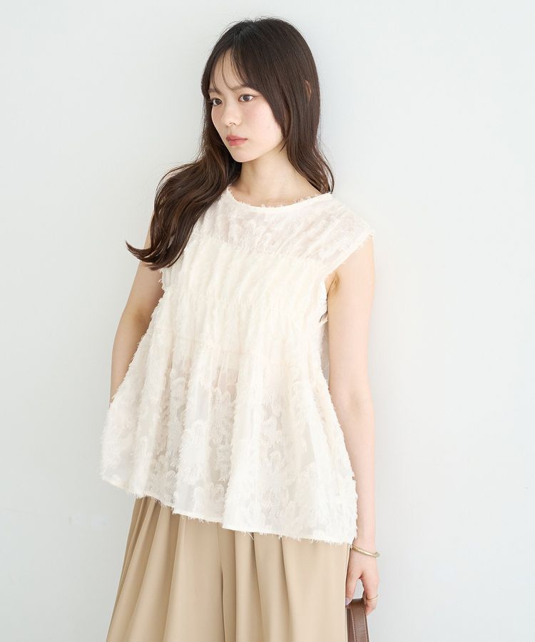 earth music&ecology「ヒゲジャガードノースリーブブラウス」|シャツ・ブラウス|