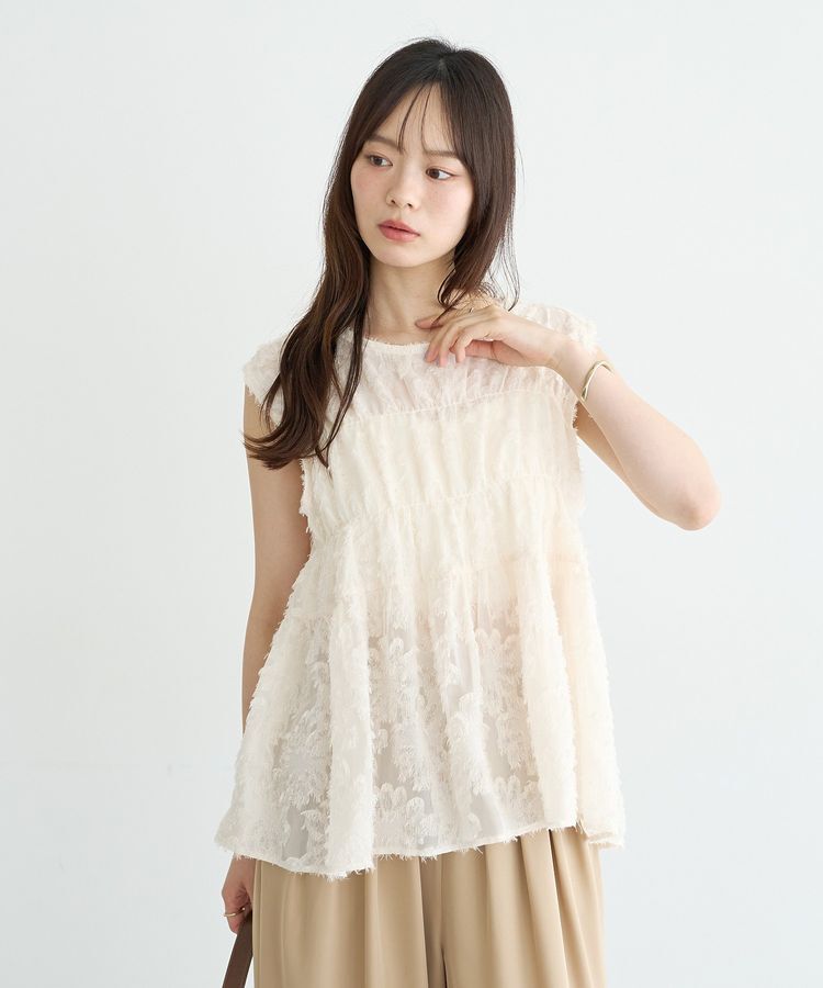 earth music&ecology「ヒゲジャガードノースリーブブラウス」|シャツ・ブラウス|