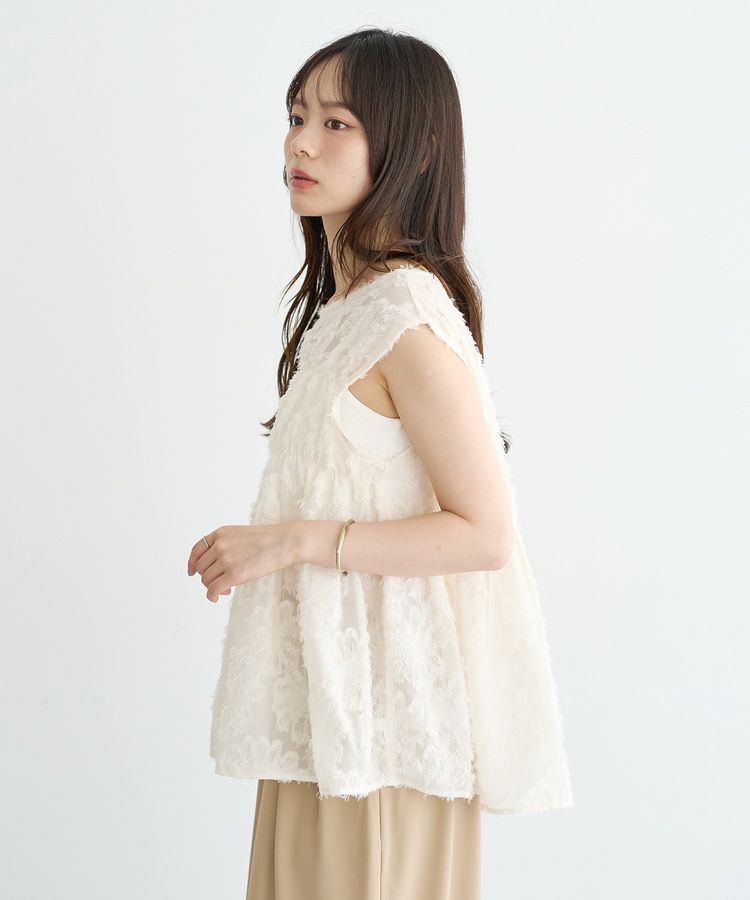 earth music&ecology「ヒゲジャガードノースリーブブラウス」|シャツ・ブラウス|