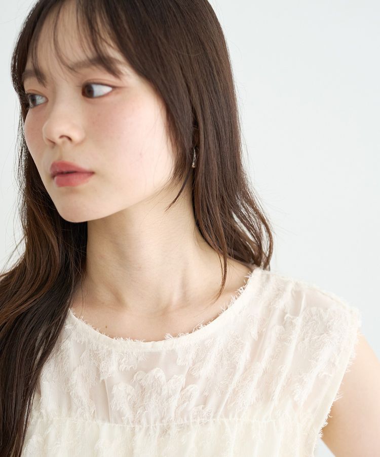 earth music&ecology「ヒゲジャガードノースリーブブラウス」|シャツ・ブラウス|