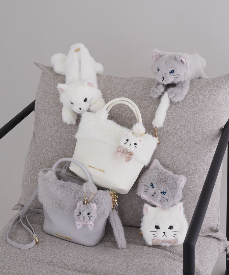 Maison de FLEUR「ねこフェイクファーバッグ」|ハンドバッグ|