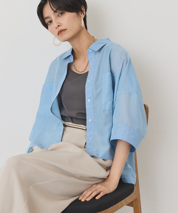 AMERICAN HOLIC「【WEB限定】Wポケットシアー半袖シャツ」|シャツ・ブラウス|