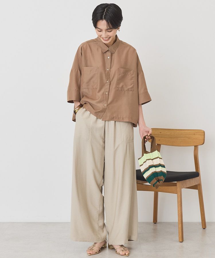 AMERICAN HOLIC「【WEB限定】Wポケットシアー半袖シャツ」|シャツ・ブラウス|