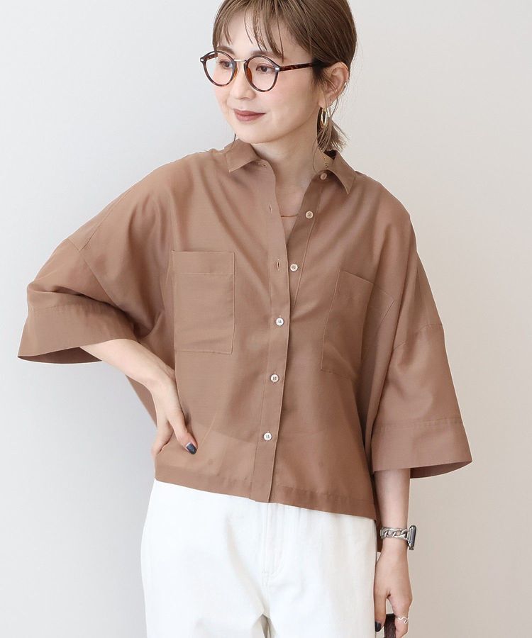 AMERICAN HOLIC「【WEB限定】Wポケットシアー半袖シャツ」|シャツ・ブラウス|Beige