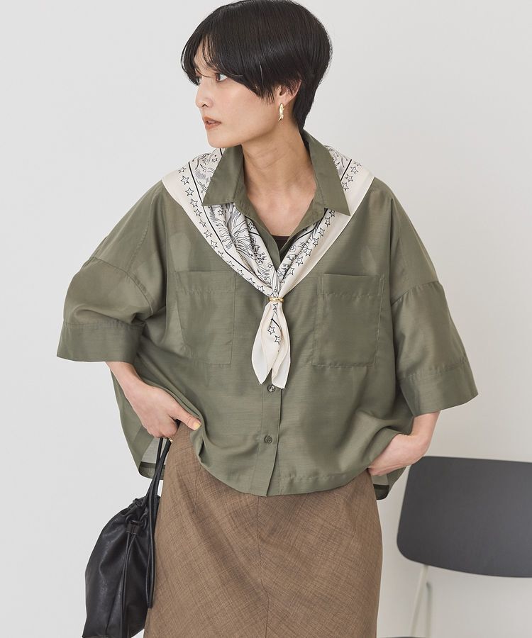AMERICAN HOLIC「【WEB限定】Wポケットシアー半袖シャツ」|シャツ・ブラウス|Khaki