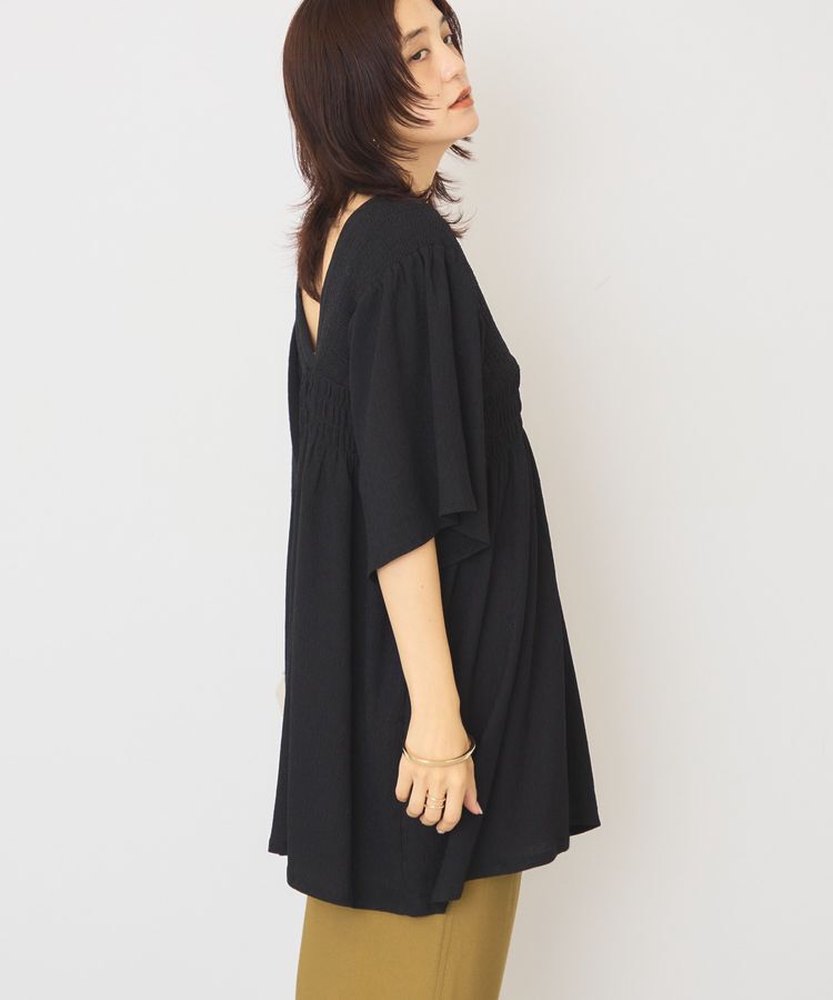 AMERICAN HOLIC「【WEB限定】前後2WAYVネックシャーリングチュニックブラウス【吸水速乾・イージーケア】」|Tシャツ・カットソー|
