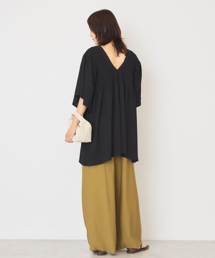 AMERICAN HOLIC「【WEB限定】前後2WAYVネックシャーリングチュニックブラウス【吸水速乾・イージーケア】」|Tシャツ・カットソー|