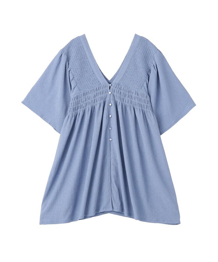 AMERICAN HOLIC「【WEB限定】前後2WAYVネックシャーリングチュニックブラウス【吸水速乾・イージーケア】」|Tシャツ・カットソー|