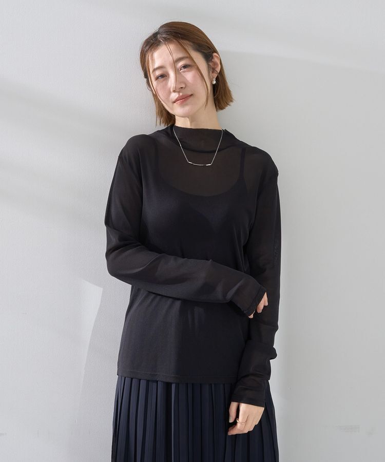 YECCA VECCA「ハイネックシアートップス」|Tシャツ・カットソー|Black