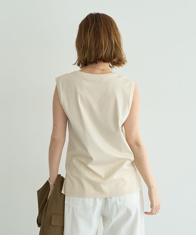YECCA VECCA「コットンスムースノースリーブトップス」|Tシャツ・カットソー|