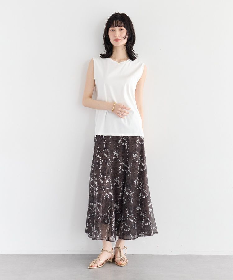 YECCA VECCA「コットンスムースノースリーブトップス」|Tシャツ・カットソー|