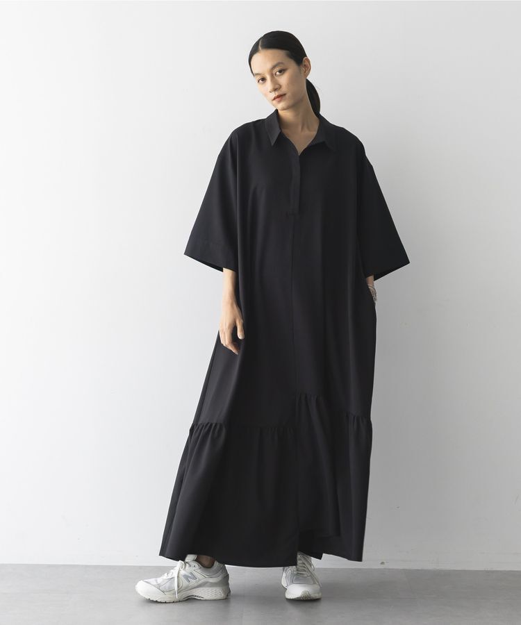 GARAGE OF GOOD CLOTHING「無地アシンメトリー７分袖ワンピース」|ワンピース|