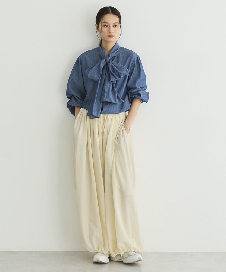 GARAGE OF GOOD CLOTHING「【日本製】シアーデニムボウタイブラウス」|シャツ・ブラウス|