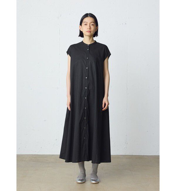 MidiUmi「MidiUmi ノースリーブプリーツシャツワンピース」|ワンピース|ブラック
