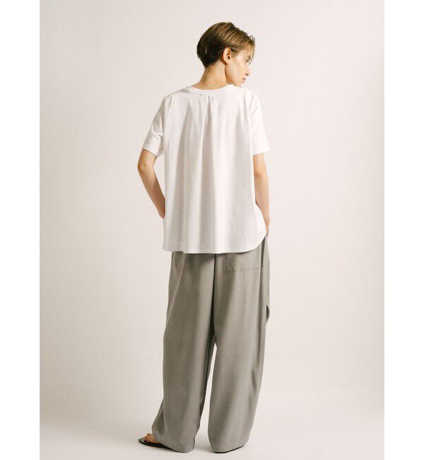 mizuiro ind「mizuiro ind フレアクルーネックTシャツ」|Tシャツ・カットソー|