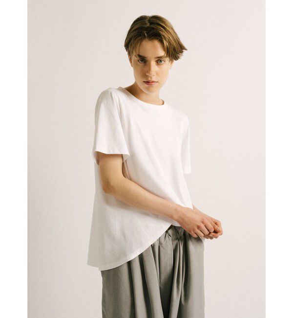 mizuiro ind「mizuiro ind フレアクルーネックTシャツ」|Tシャツ・カットソー|