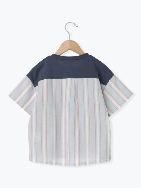 Samansa Mos2 Lagom「☆ストライプ切替Tシャツ」|Tシャツ・カットソー|
