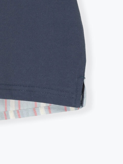Samansa Mos2 Lagom「☆ストライプ切替Tシャツ」|Tシャツ・カットソー|