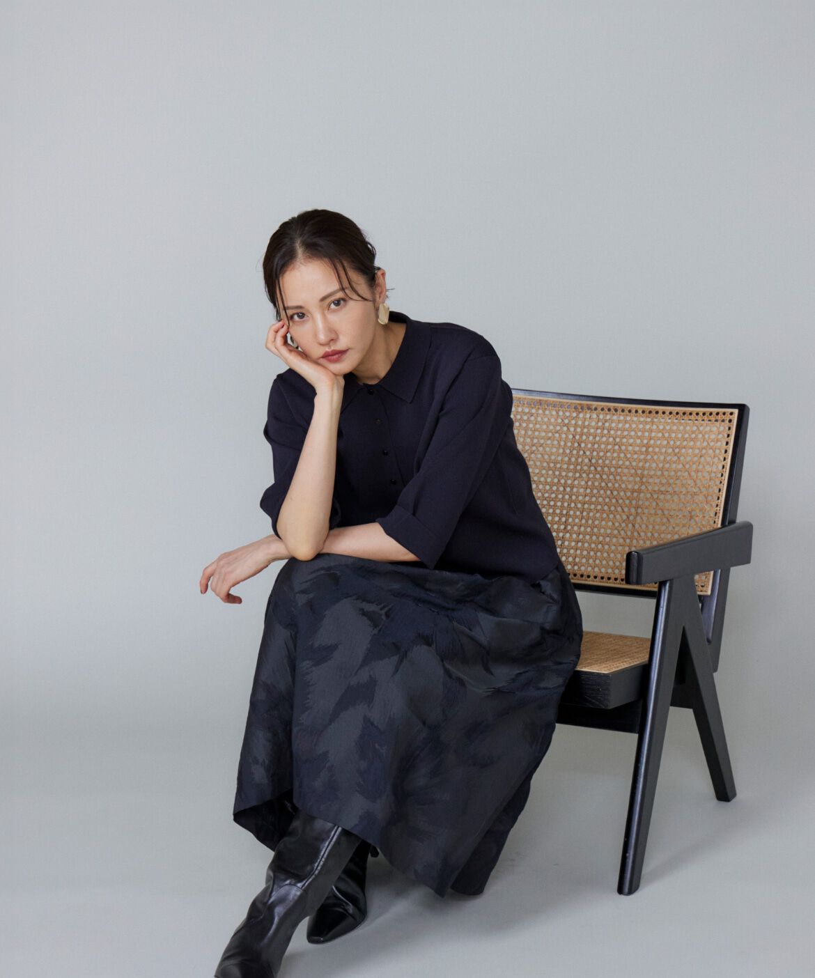Le Souk「《大きいサイズ》ミラノリブ衿付きプルオーバー」|ニット・セーター|
