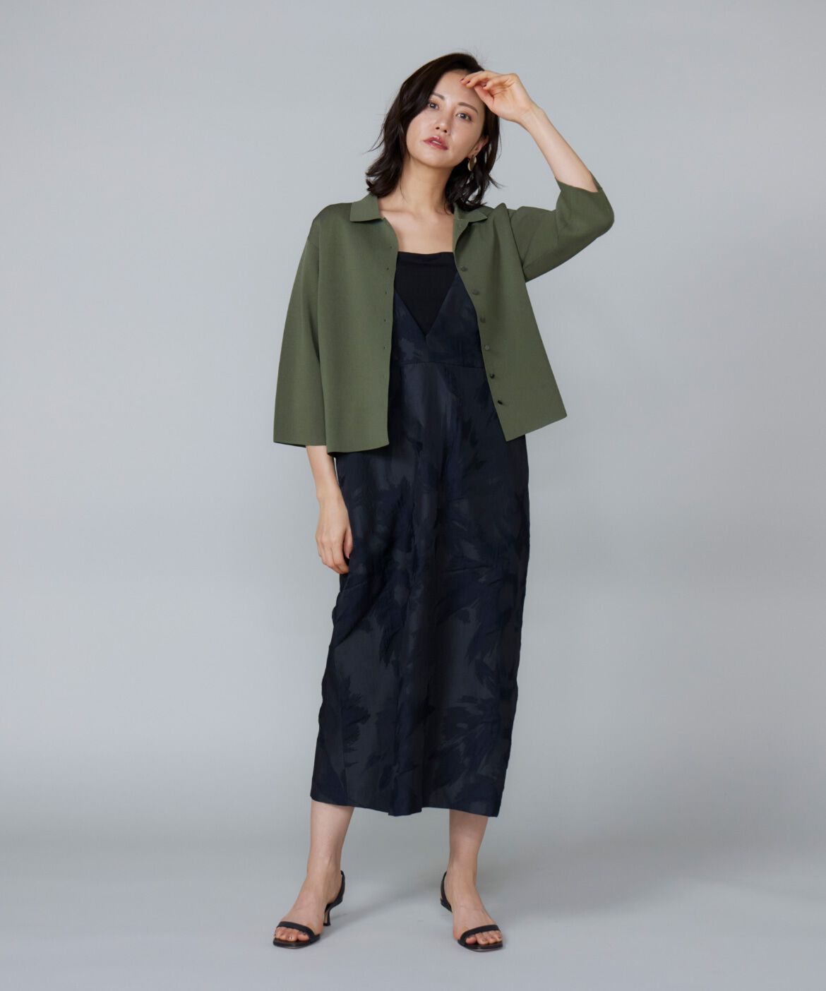 Le Souk「《大きいサイズ》ミラノリブ衿付きプルオーバー」|ニット・セーター|