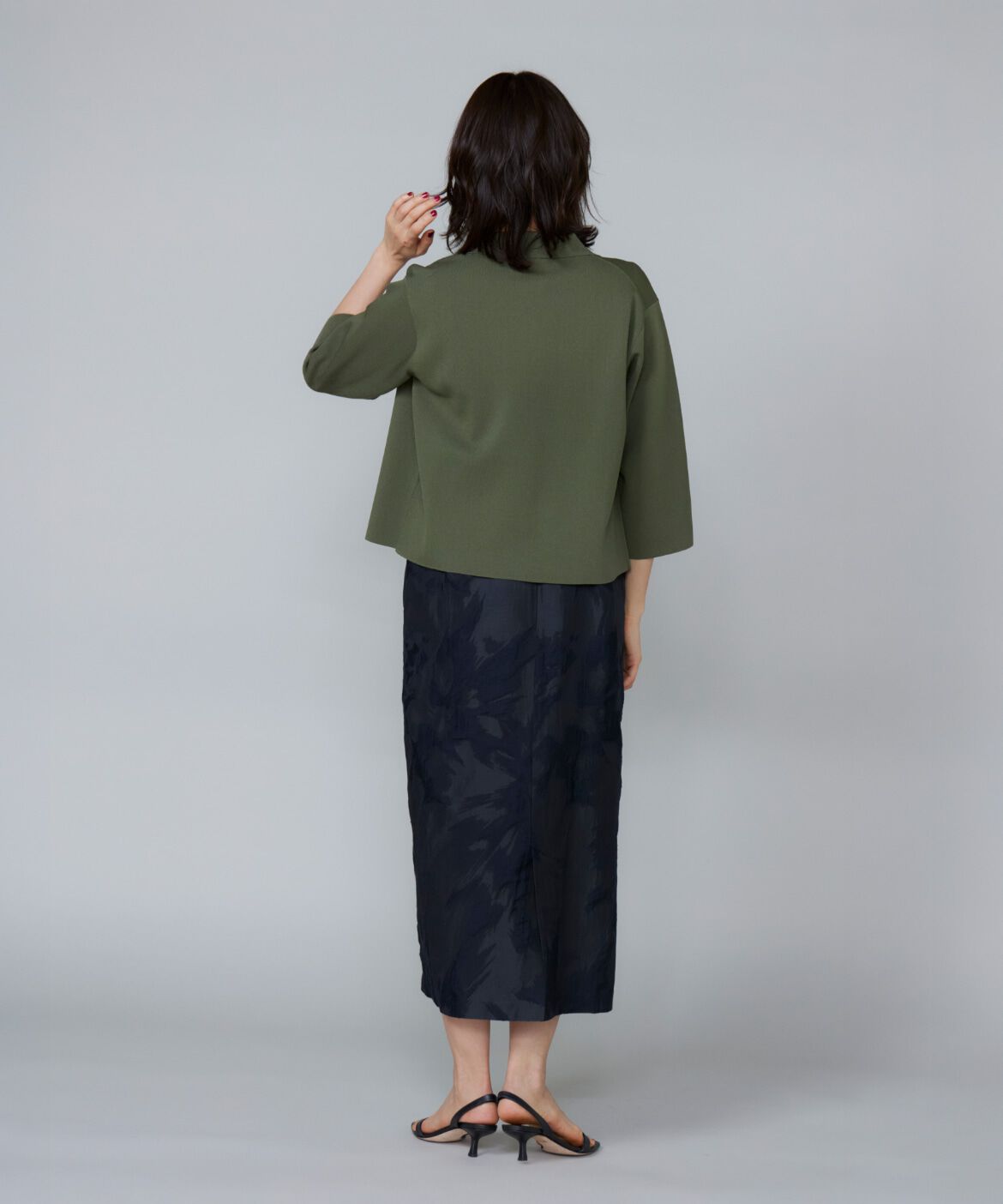 Le Souk「《大きいサイズ》ミラノリブ衿付きプルオーバー」|ニット・セーター|