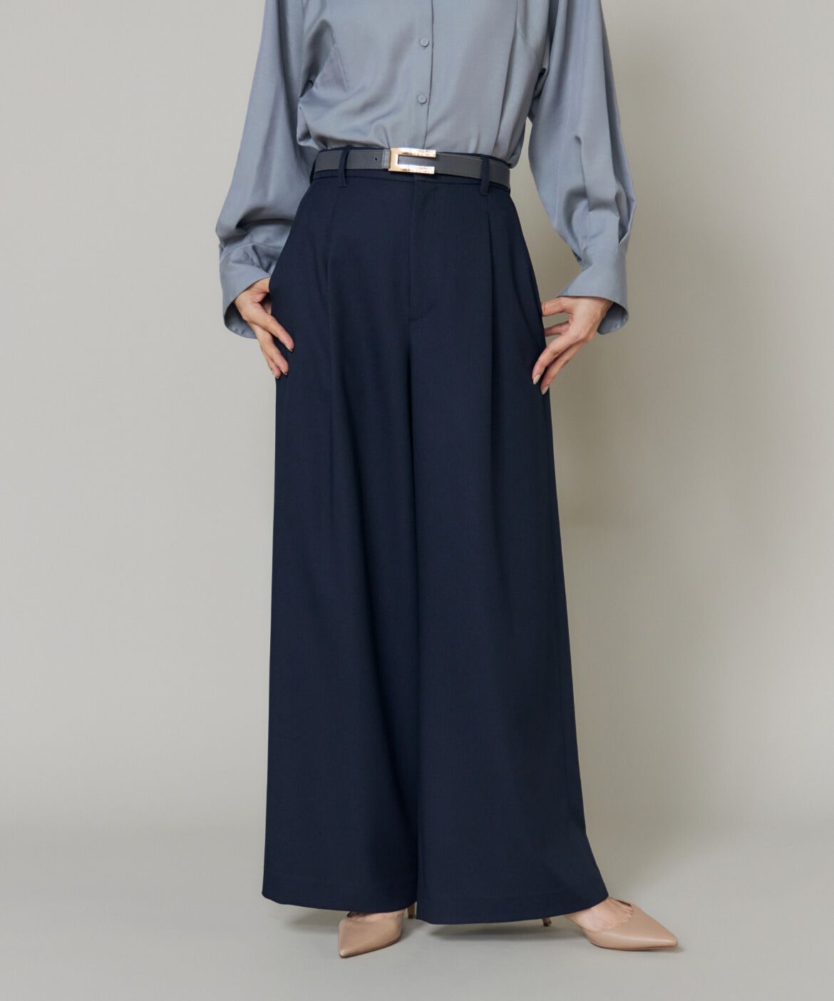 7-IDconcept.「《大きいｻｲｽﾞ》ﾀｯｸﾜｲﾄﾞﾊﾟﾝﾂ|ｼｰｽﾞﾝﾚｽに幅広いｼｰ」|その他|ネイビー