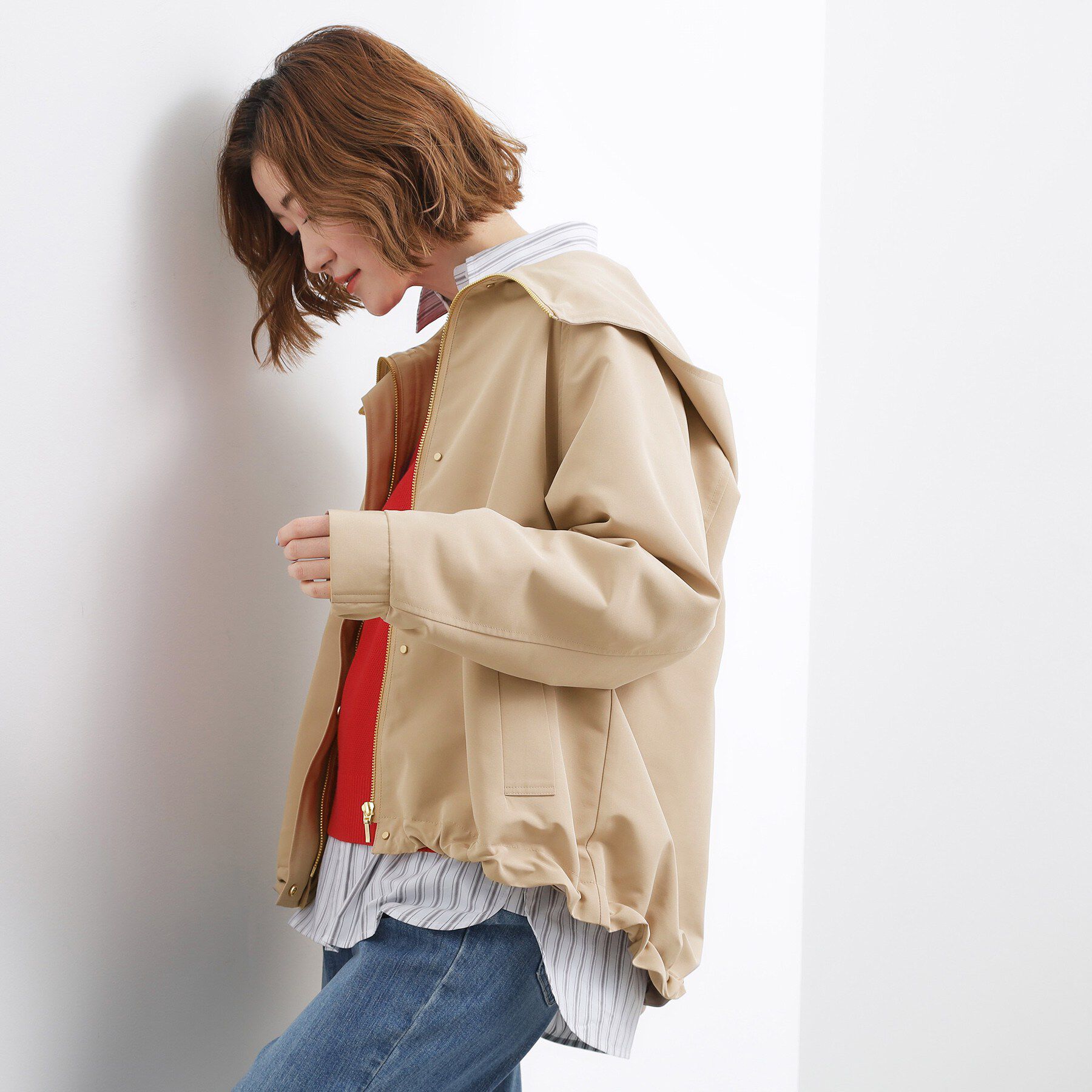 grove「【貴島明日香さん着用】【撥水】きれいめに着こなせるマウンテンパーカ」|ブルゾン・スタジャン|