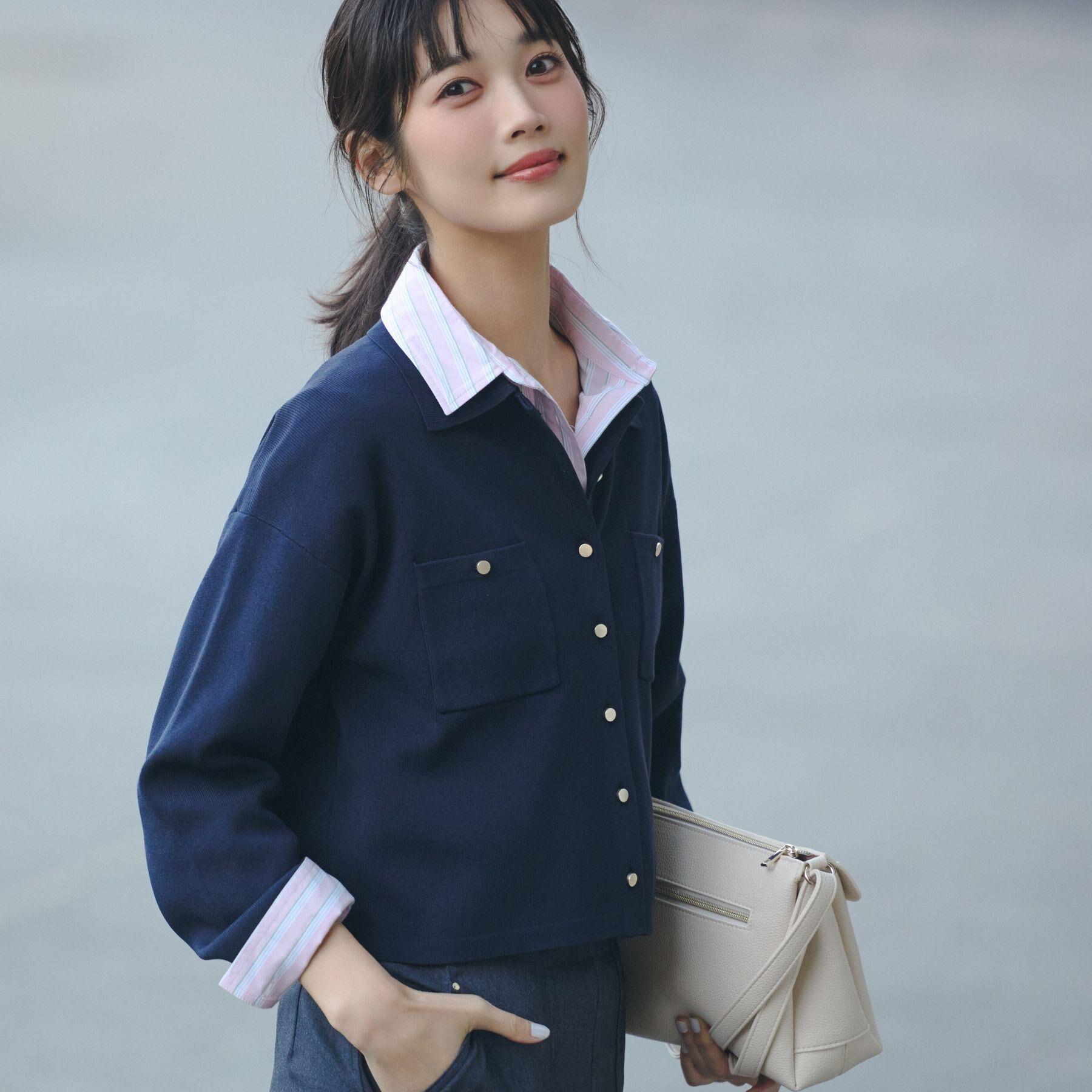 grove「羽織としても大活躍！驚きの伸びを備えたコットンナイロンストレッチシャツ」|シャツ・ブラウス|