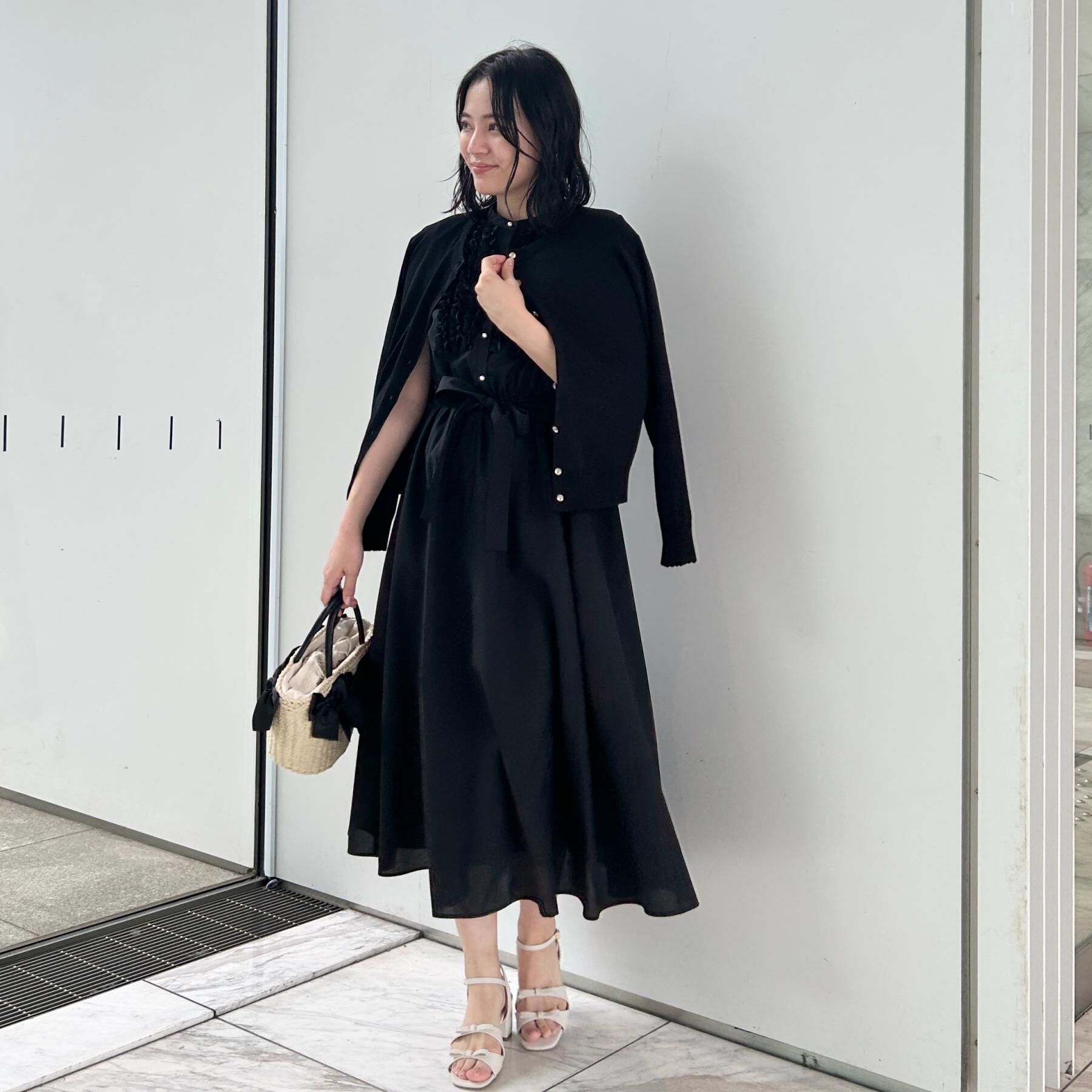 Couture broach「【洗える・着映え】リネンライク シアーワンピース」|ワンピース|