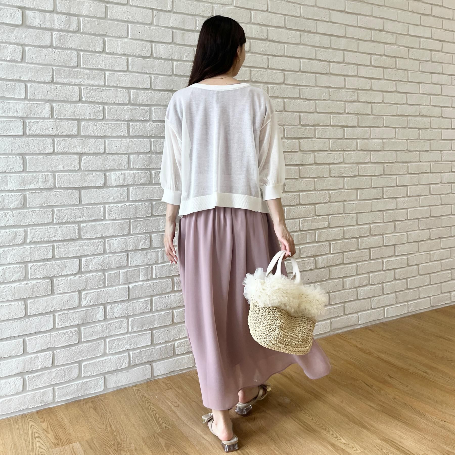 Couture broach「【前後2WAY・洗える】愛され5分袖シアーカーディガン」|カーディガン|