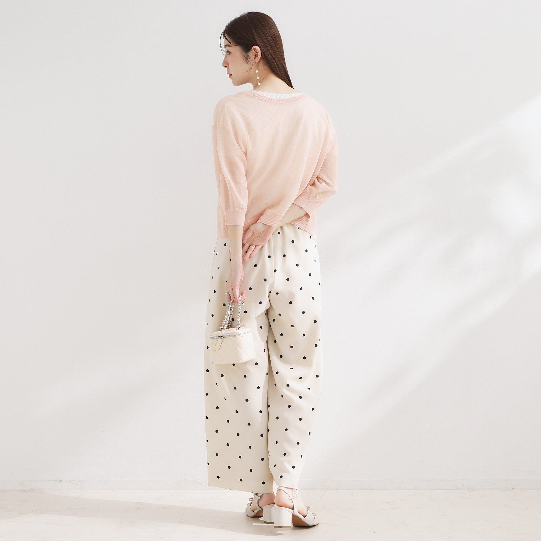 Couture broach「【前後2WAY・洗える】愛され5分袖シアーカーディガン」|カーディガン|