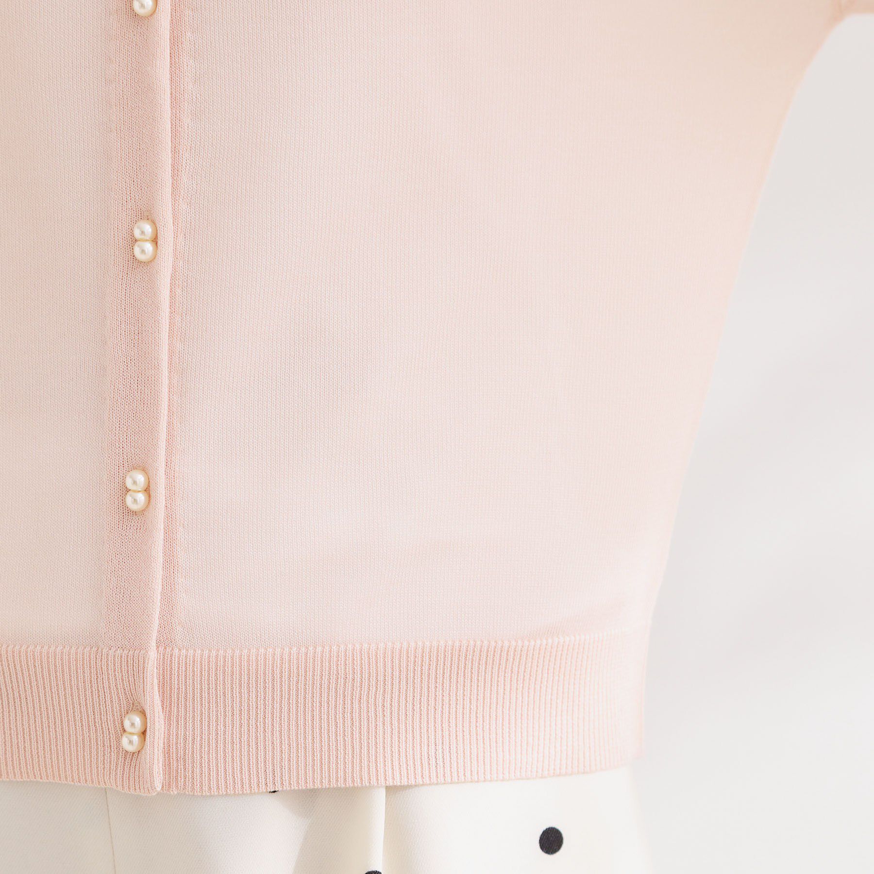 Couture broach「【前後2WAY・洗える】愛され5分袖シアーカーディガン」|カーディガン|