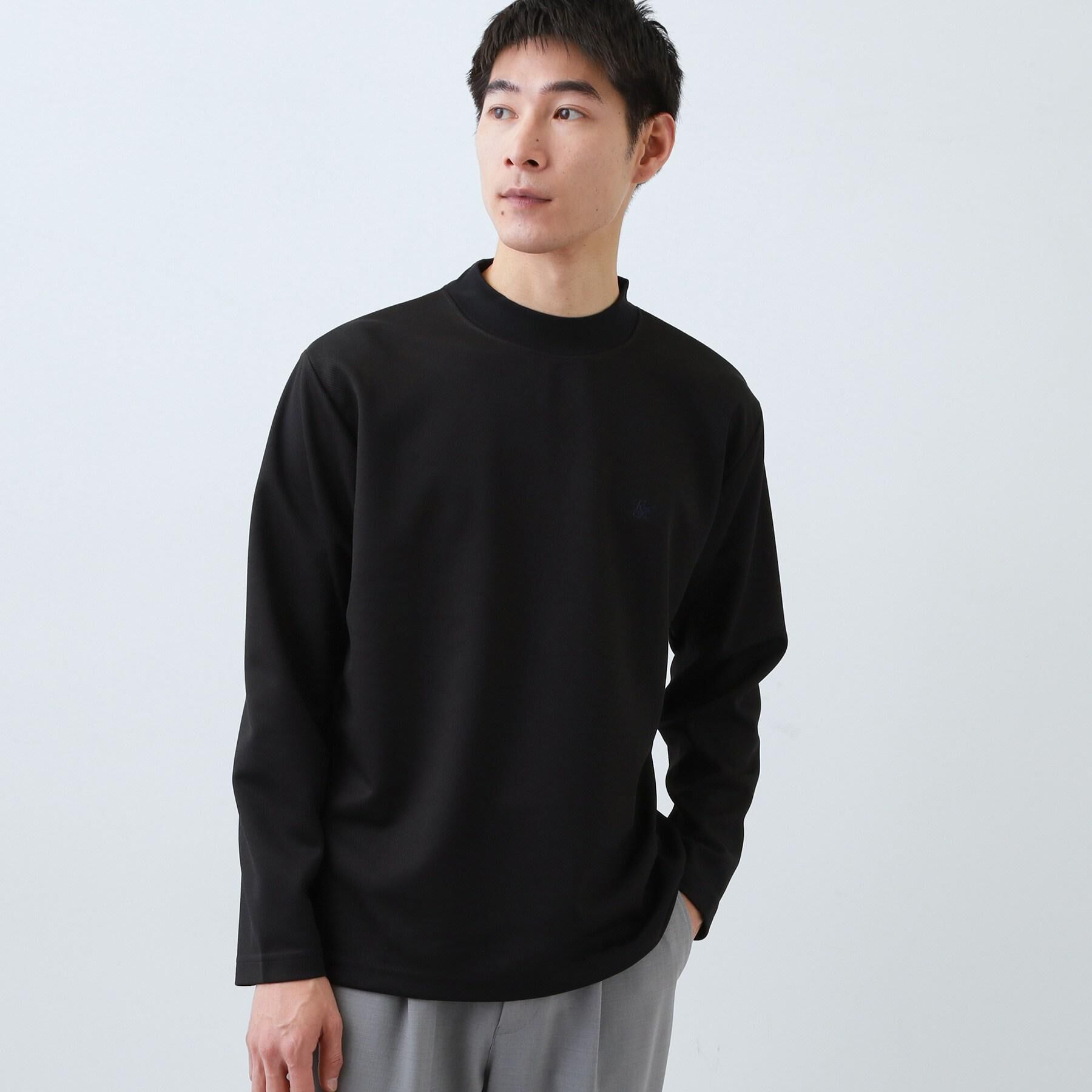 THE SHOP TK「ビジネス兼用 カルゼモックネック長袖Tシャツ 洗濯機OK/毛玉になりにくい」|Tシャツ・カットソー|