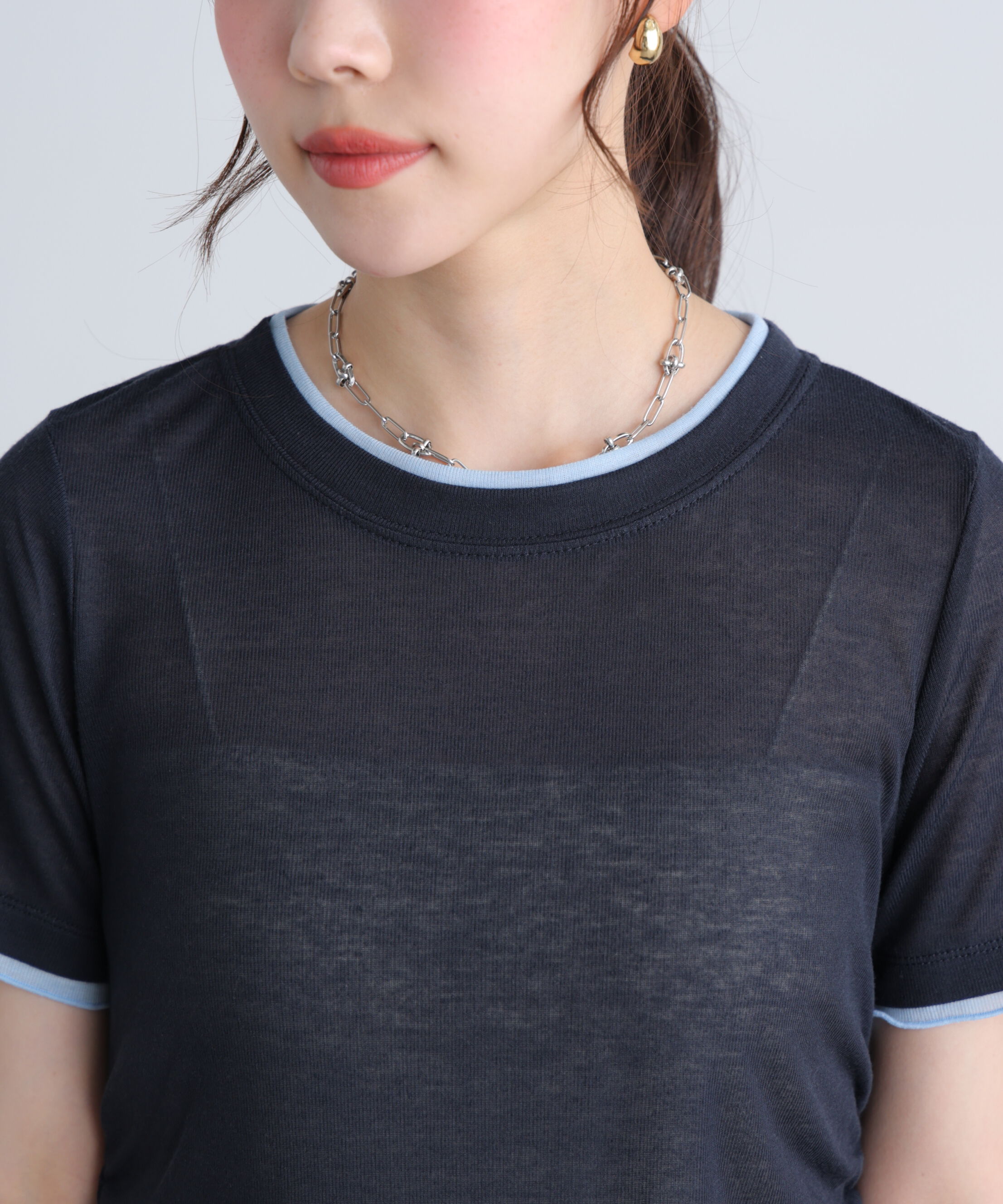  「レイヤード風半袖カットソー」|Tシャツ・カットソー|