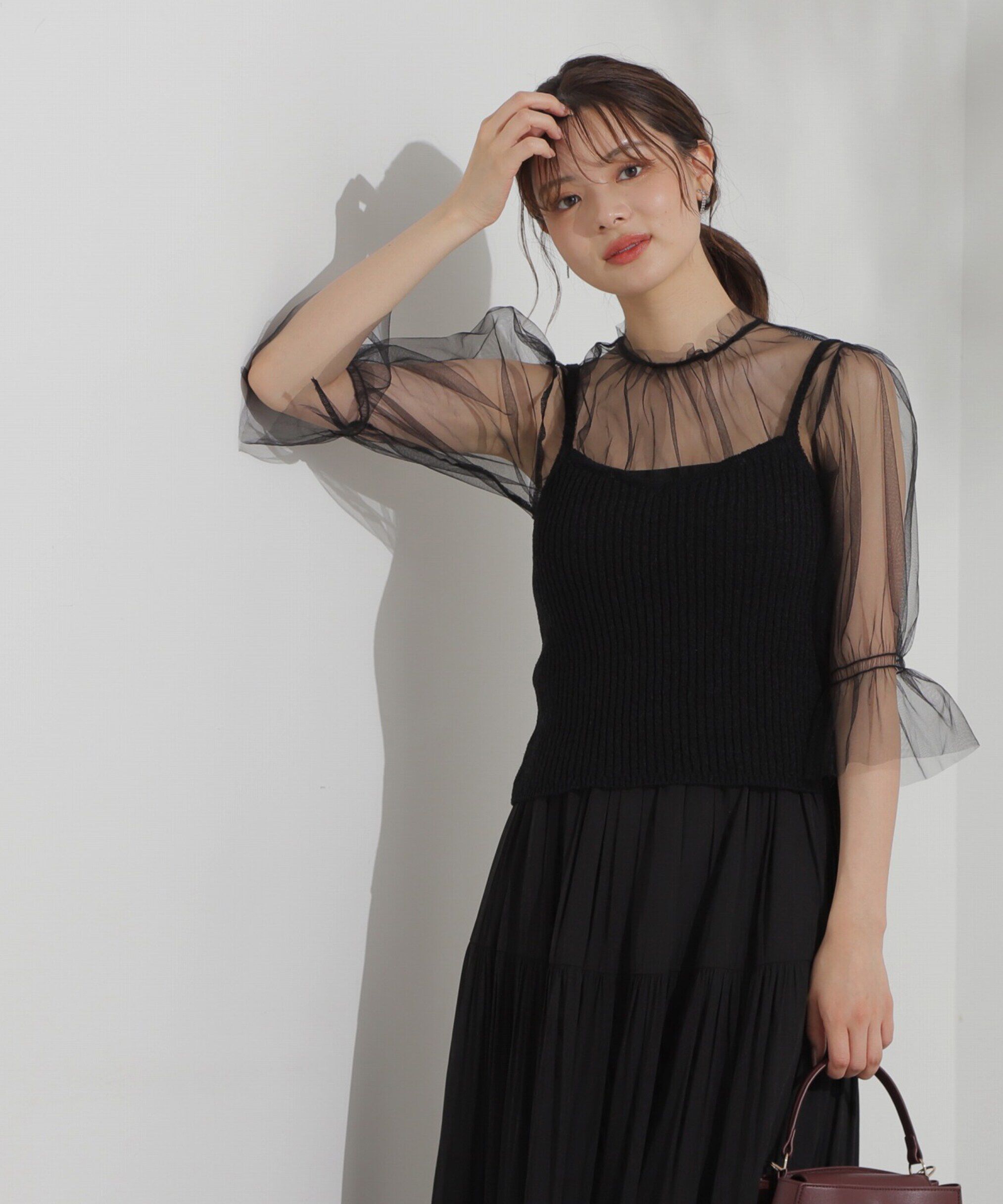 PROPORTION BODY DRESSING「チュールトップス&times;ニットビスチェ」|ニット・セーター|