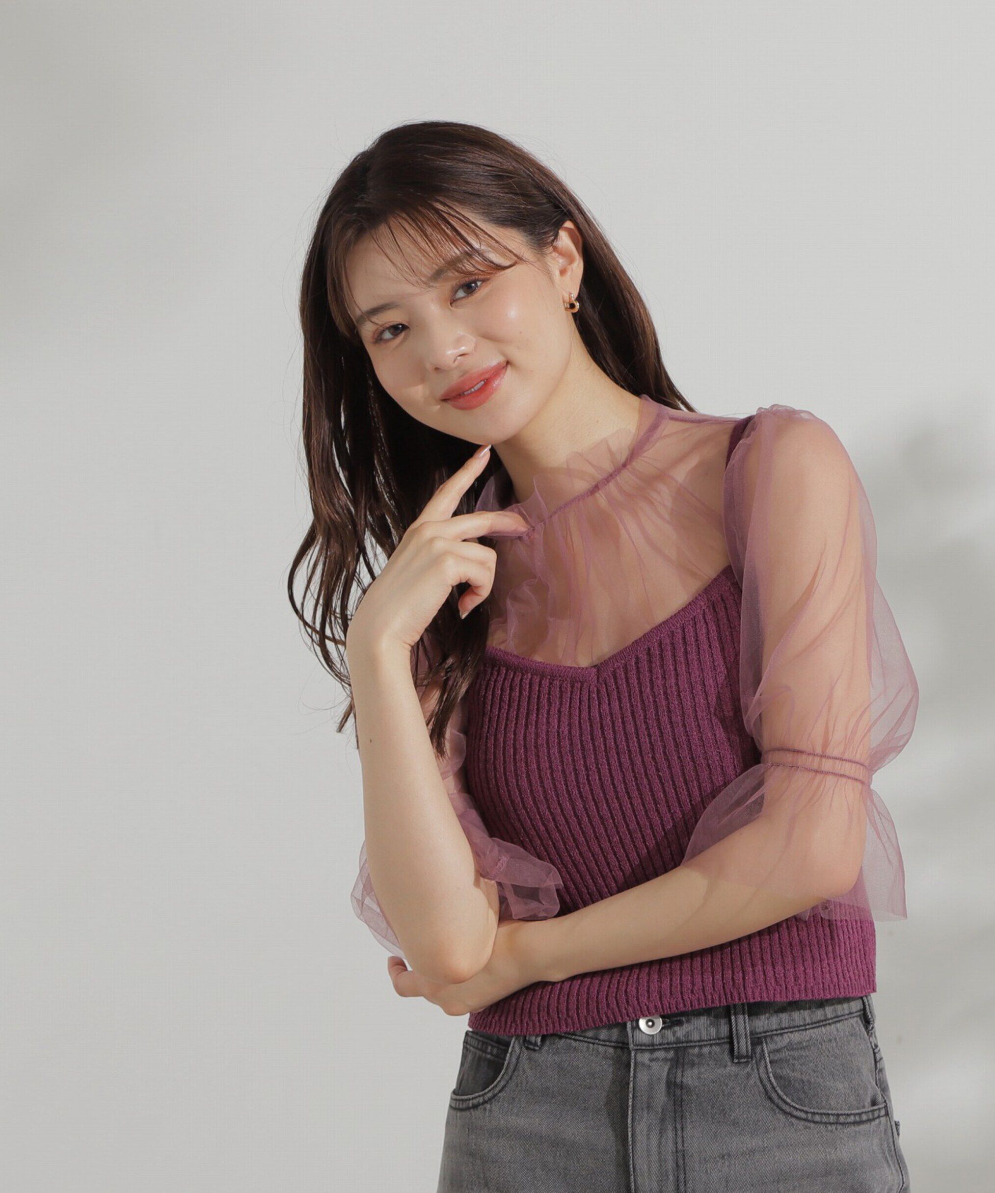PROPORTION BODY DRESSING「チュールトップス&times;ニットビスチェ」|ニット・セーター|