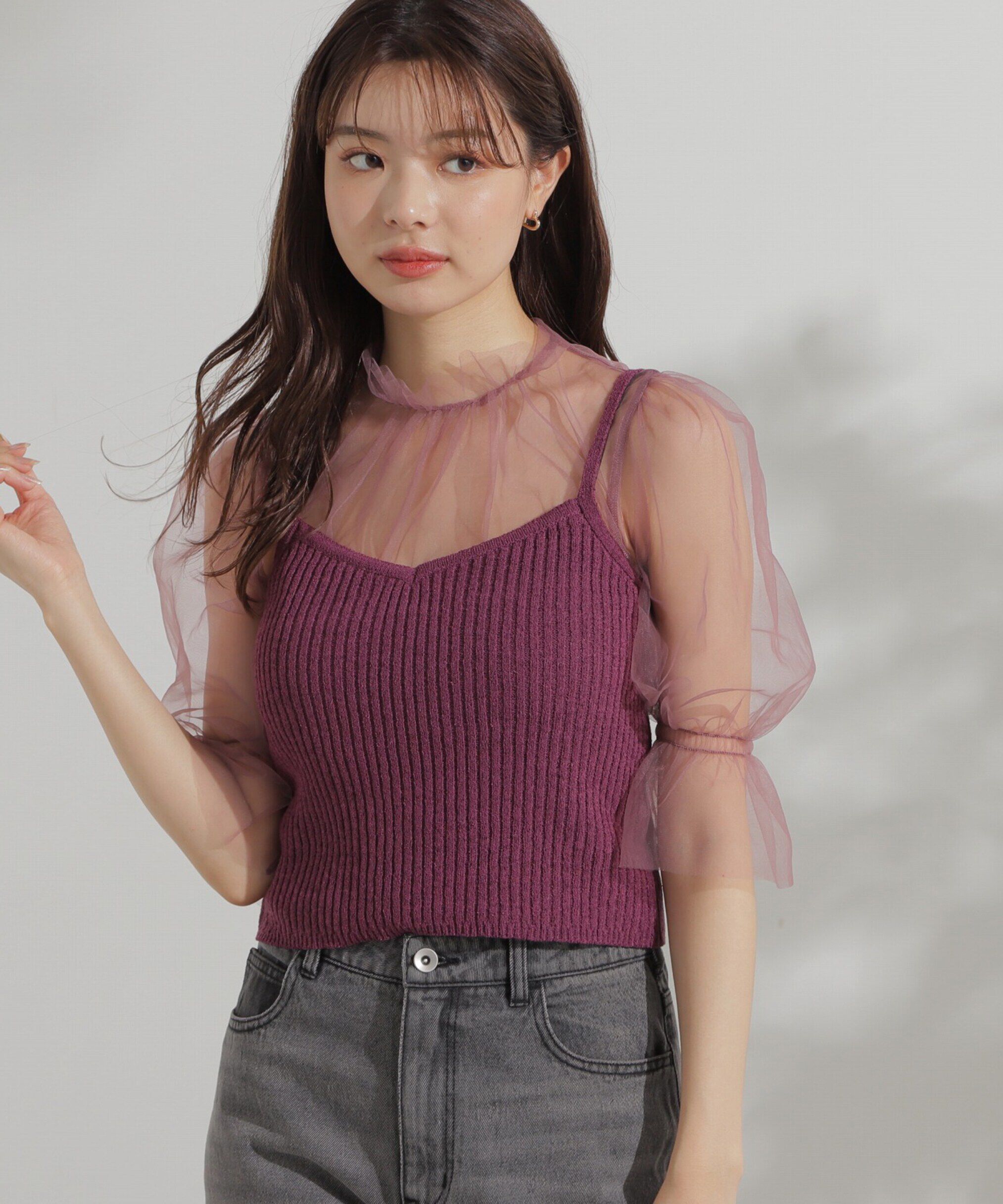 PROPORTION BODY DRESSING「チュールトップス&times;ニットビスチェ」|ニット・セーター|