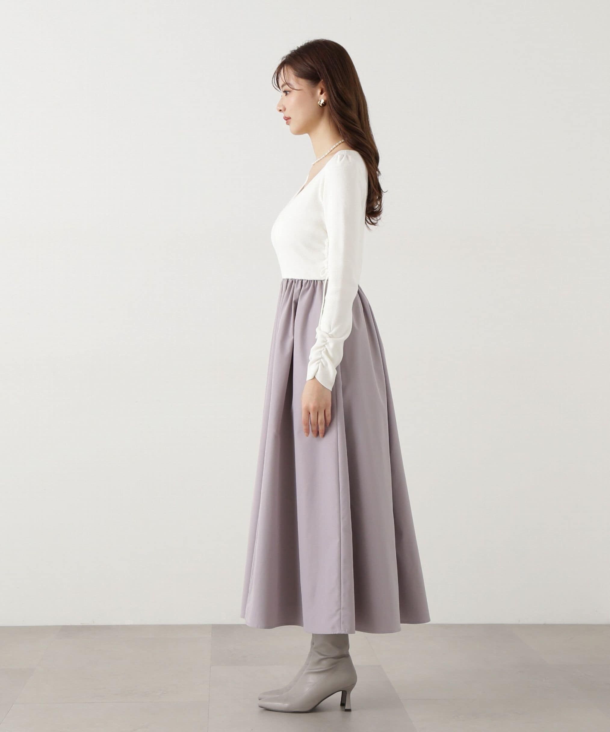 PROPORTION BODY DRESSING「ウエストリボンニットドッキングワンピース」|ワンピース|