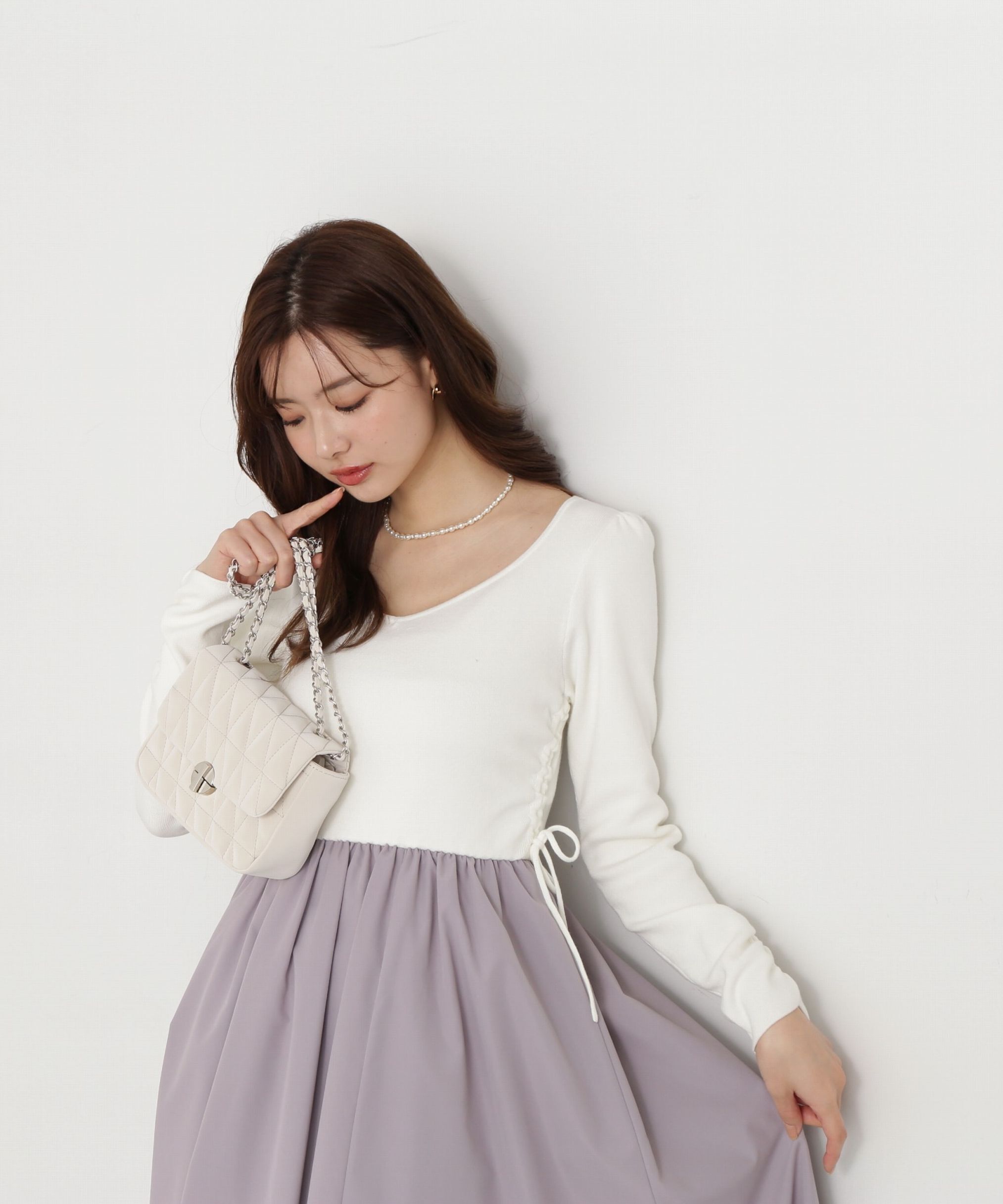 PROPORTION BODY DRESSING「ウエストリボンニットドッキングワンピース」|ワンピース|