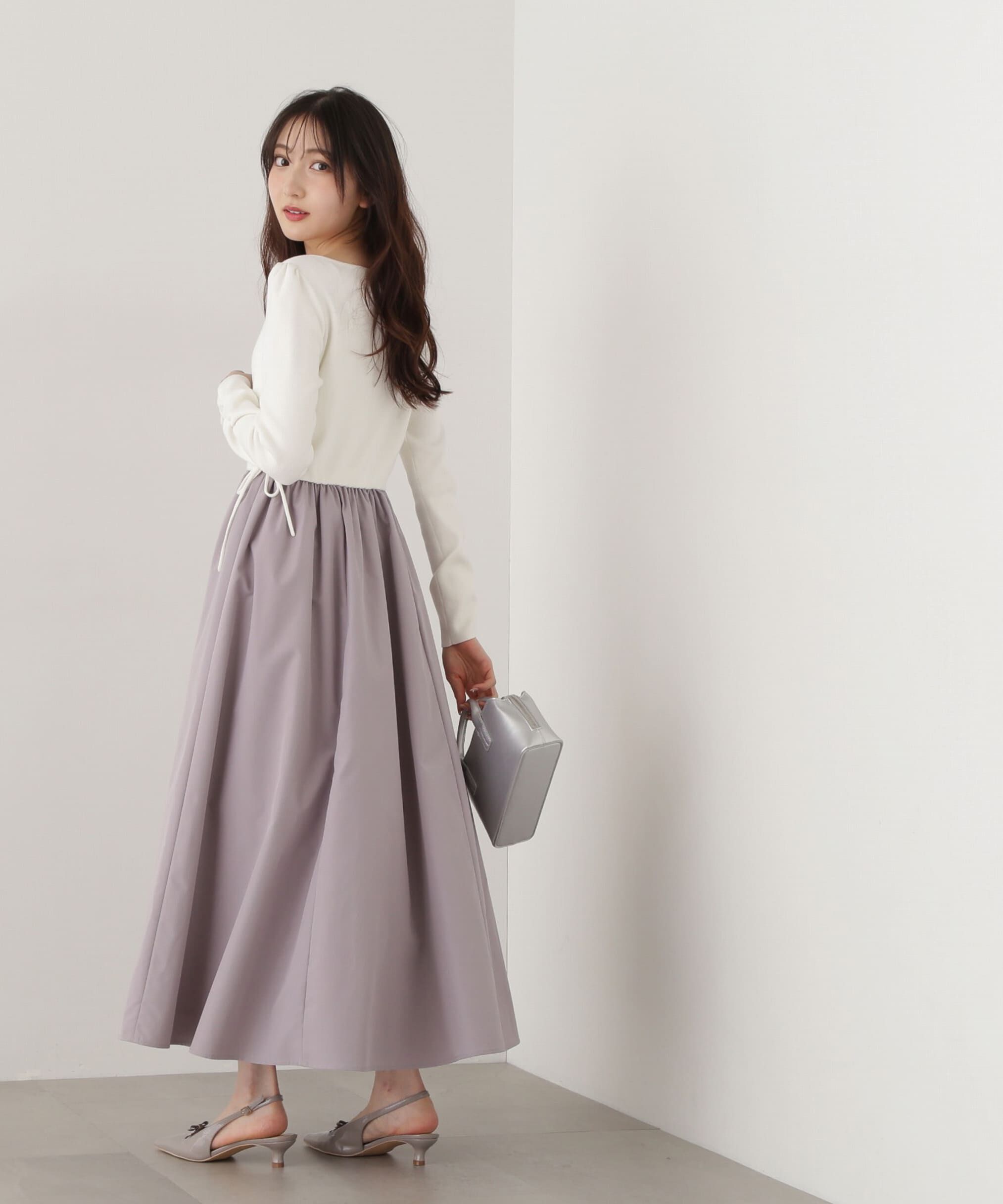 PROPORTION BODY DRESSING「ウエストリボンニットドッキングワンピース」|ワンピース|