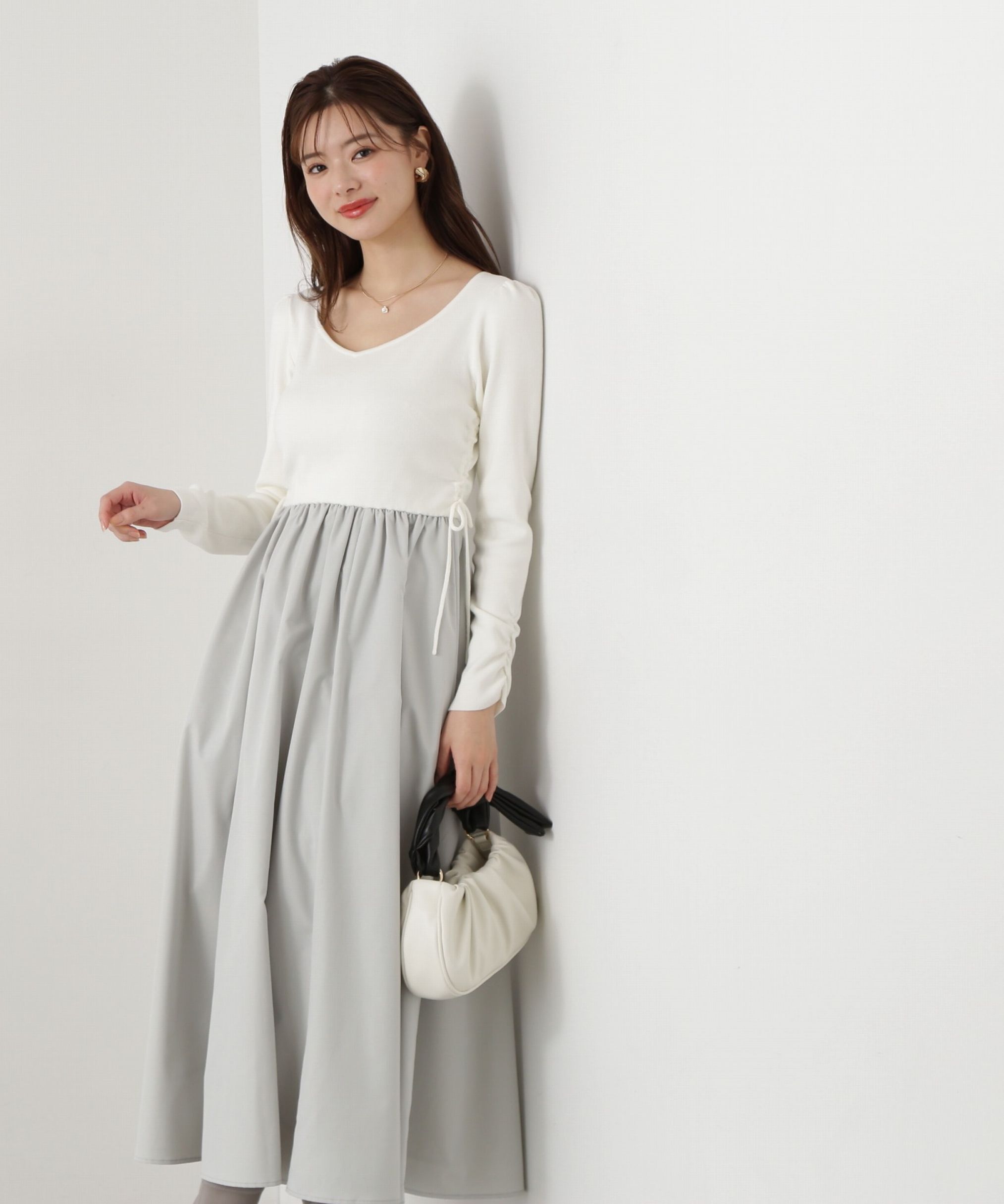 PROPORTION BODY DRESSING「ウエストリボンニットドッキングワンピース」|ワンピース|