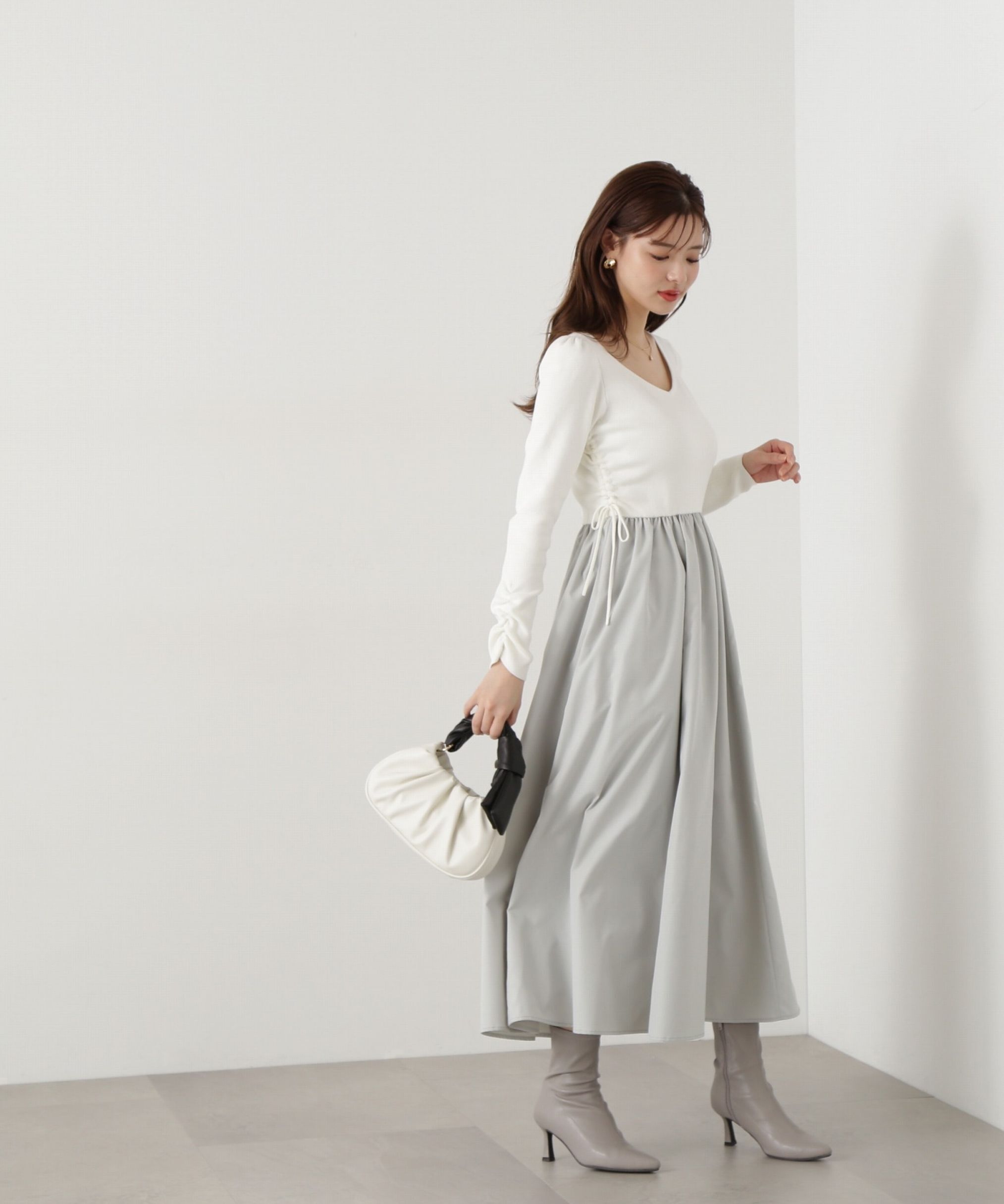 PROPORTION BODY DRESSING「ウエストリボンニットドッキングワンピース」|ワンピース|
