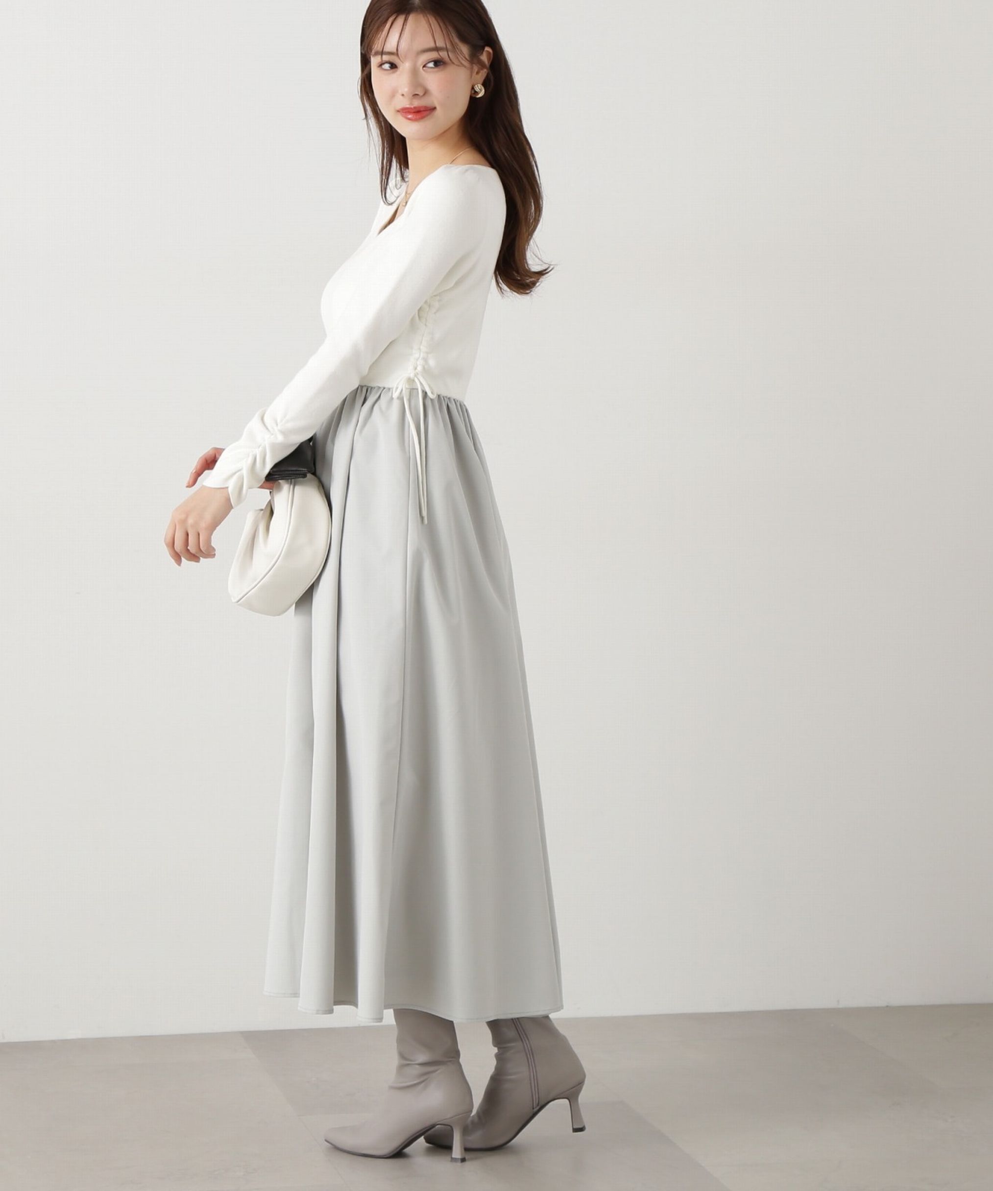 PROPORTION BODY DRESSING「ウエストリボンニットドッキングワンピース」|ワンピース|
