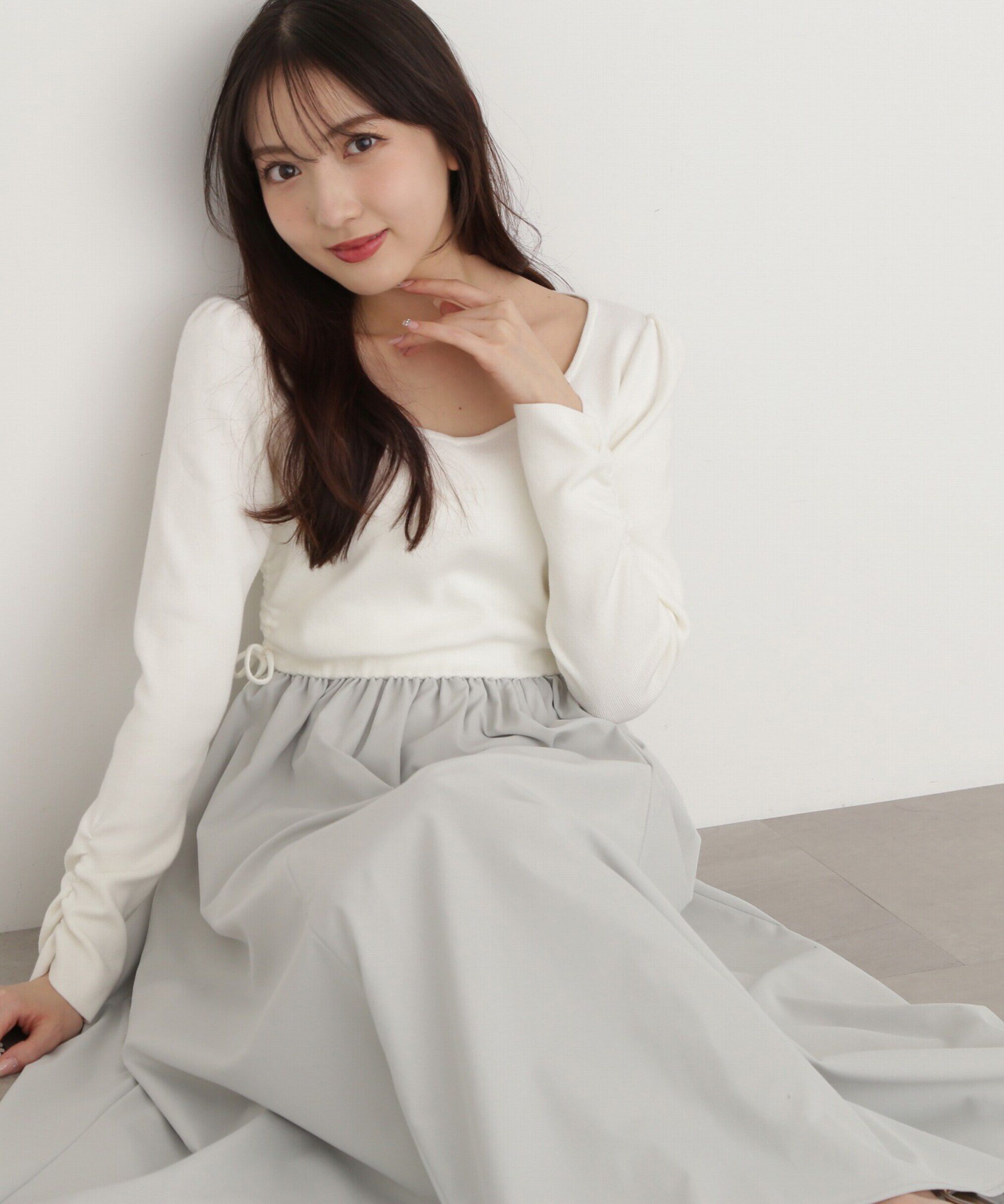PROPORTION BODY DRESSING「ウエストリボンニットドッキングワンピース」|ワンピース|