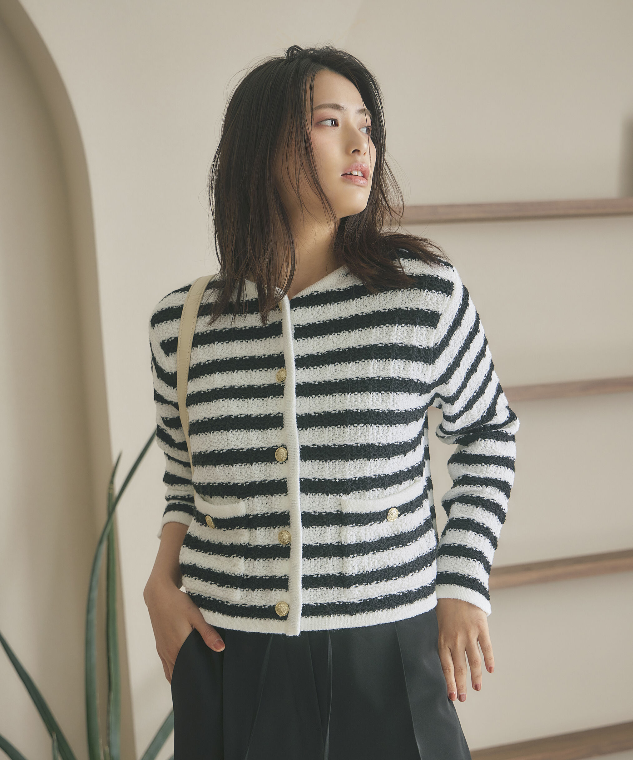 PROPORTION BODY DRESSING「ツイードニットカーディガン」|カーディガン|