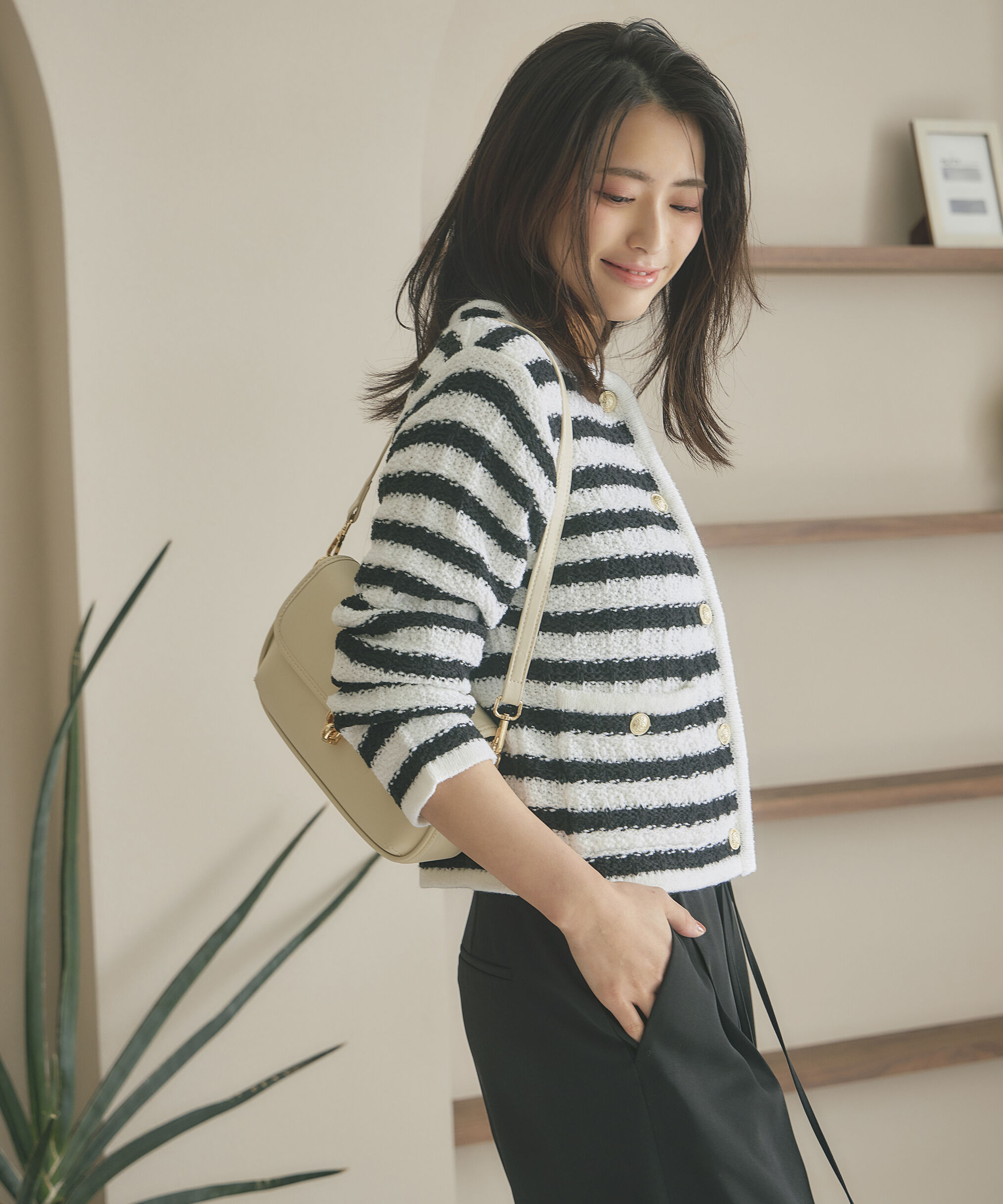 PROPORTION BODY DRESSING「ツイードニットカーディガン」|カーディガン|