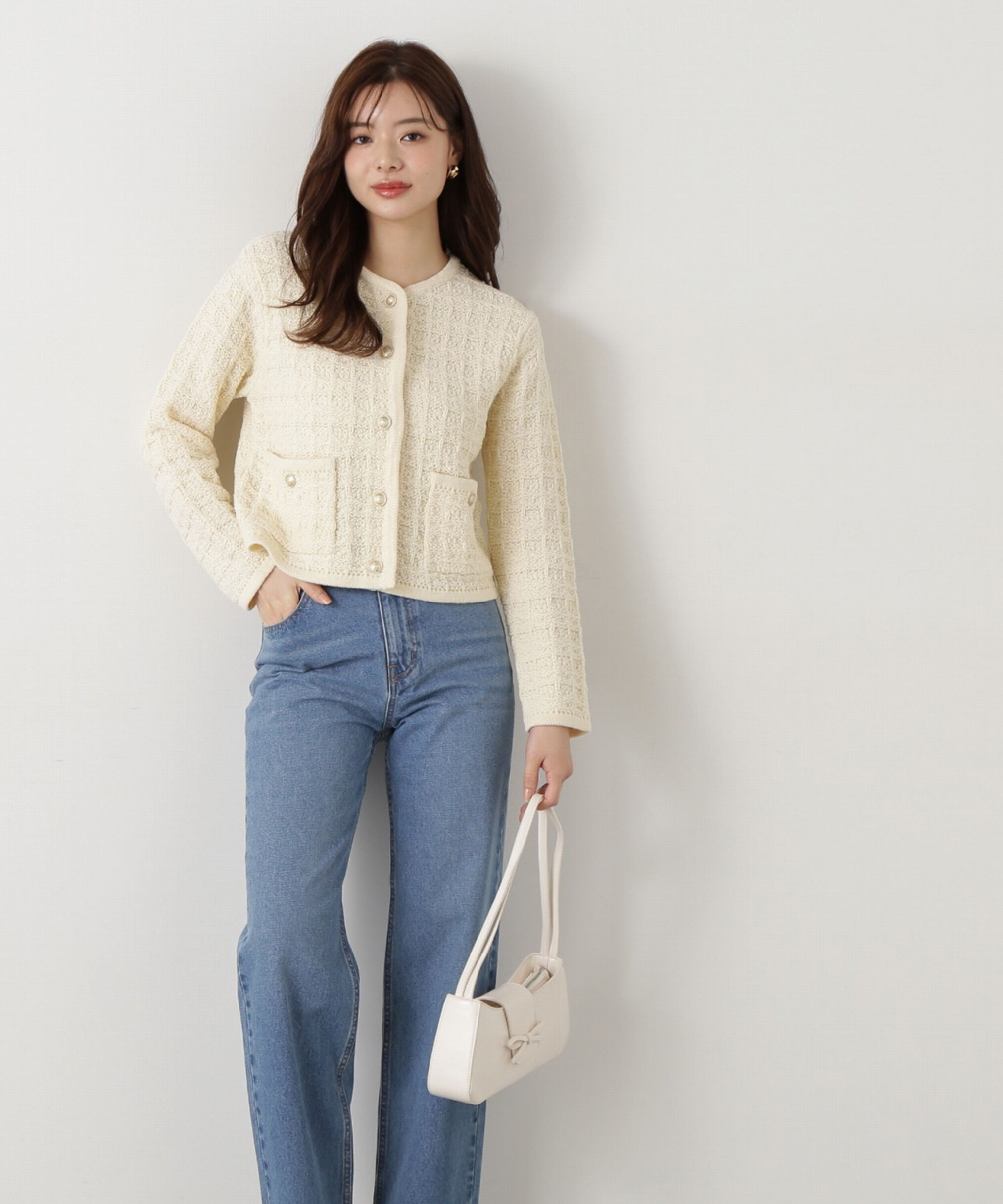 PROPORTION BODY DRESSING「ツイードニットカーディガン」|カーディガン|