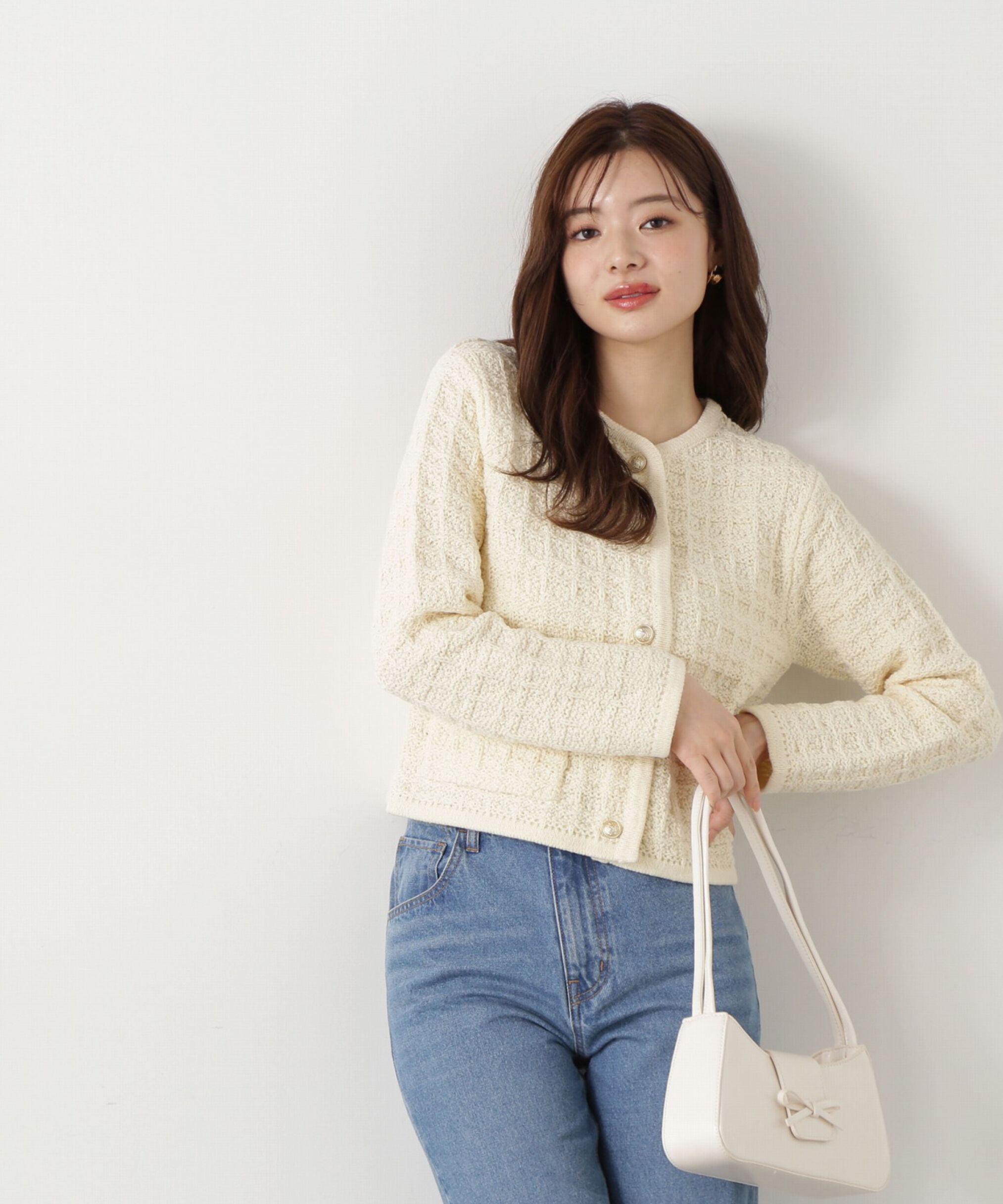 PROPORTION BODY DRESSING「ツイードニットカーディガン」|カーディガン|